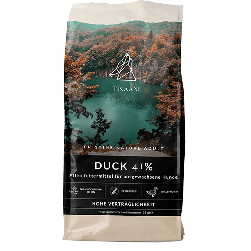 Zertifiziert Sparpaket 2 x 15 kg Tikaani Adult Duck 41 % Hunde Trockenfutter